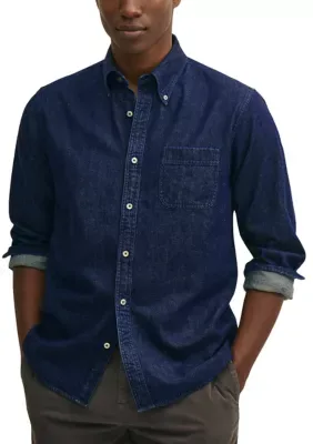 Archival Denim Shirt in Cotton Twill by Brooks Brothers