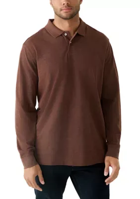 Long Sleeve Textured Polo Shirt by Saddlebred