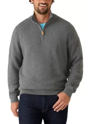Textured 1/4 Zip Sweater