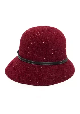 Machine Knit Cloche Hat with All-Over Sequins by San Diego Hat Company