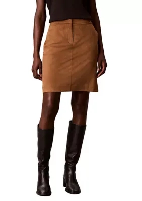 Soft Vegan Suede Skirt by Calvin Klein