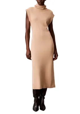 Sleeveless Mockneck Sweater Dress by Calvin Klein