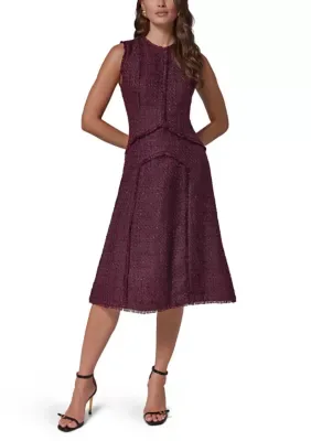 Sleeveless Crew Neck Tweed Dress by Donna Karan