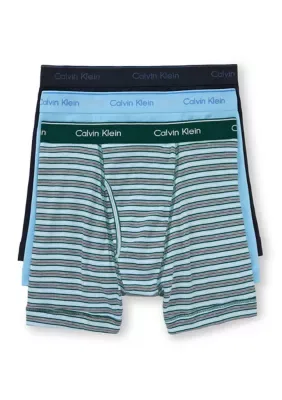 100% Cotton 3-Pack Boxer Brief by Calvin Klein