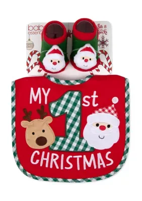 My 1st Christmas Bib and Socks Set by Baby Essentials