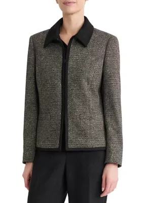 Collared Cardigan with Combo Framing by Kasper