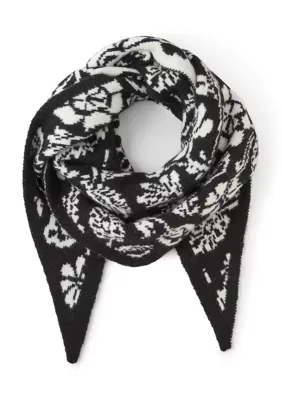 Folk Floral Jacquard Triangle Knit Wrap by Vince Camuto