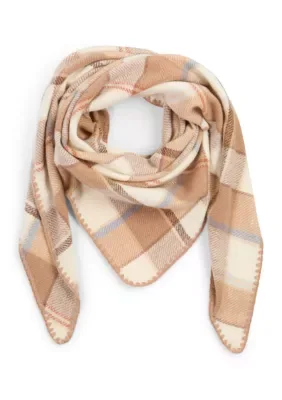 Overscale Plaid Woven Triangle Scarf by Vince Camuto