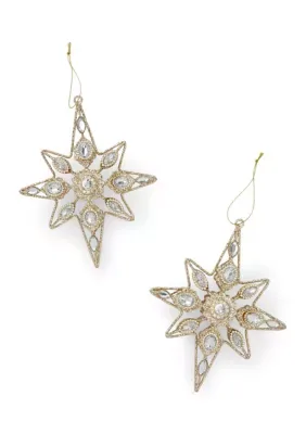 Set of 2 Champ Jewel Snowflake Ornaments by Biltmore