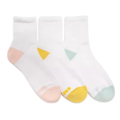 3 Pack Cotton Quarter Crew with Wide Rib Cuff by MUK LUKS