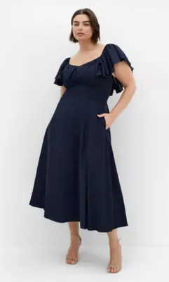 Alisia Tie-Back Midi Dress by City Chic