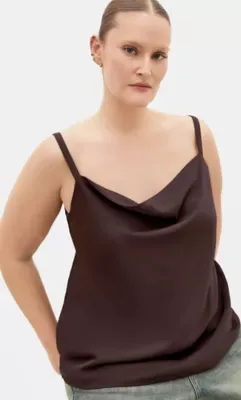 Cowl Neck Satin Cami by City Chic