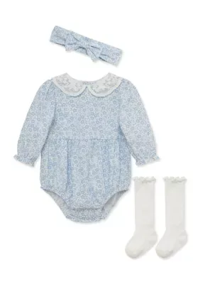 Bubble Dress, Headband and Socks Set by Little Me