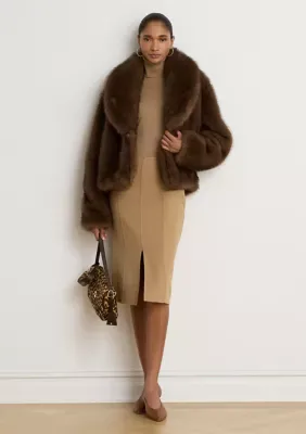 Faux-Fur Shawl-Collar Coat by Ralph Lauren