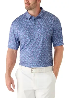 Short Sleeve Micro Liberty Floral Polo Shirt by Pro Tour