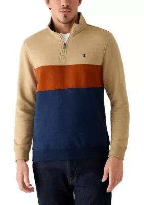 Advantage Fleece 1/4 Zip Striped Pullover by IZOD