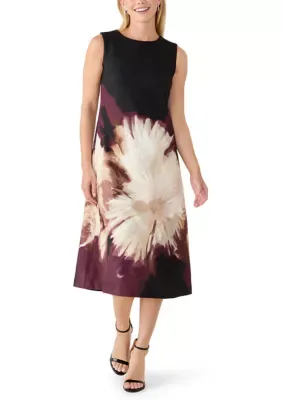 Sleeveless Printed Laguna Scuba Dress by Anne Klein