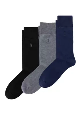Soft Touch Flat Knit Slack Socks - 3-Pack by Polo Ralph Lauren