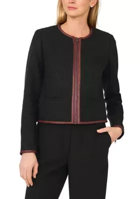 Collarless Vegan Trim Jacket by Ted Baker