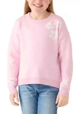 Shoulder & Cuff Flower Sweater by CeCe
