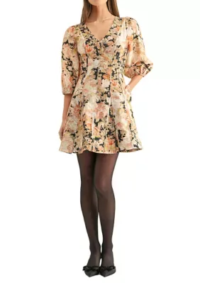 Kalani 3/4 Sleeves Flared Mini Dress by Adelyn Rae