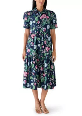 Elbow Sleeve Tiered Dress by Crown & Ivy