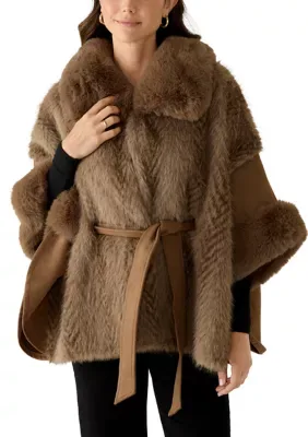 Belted Faux Fur Topper by BCBG