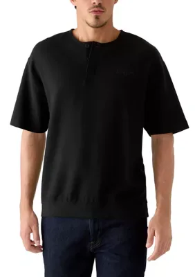 Kafael Textured Long Sleeve Henley Shirt by Buffalo David Bitton