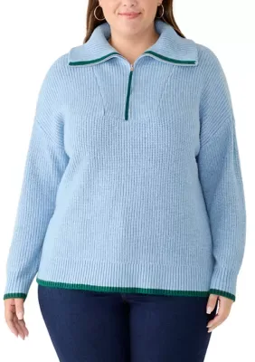 Long Sleeve 1/4 Zip Pullover Sweater by Crown & Ivy