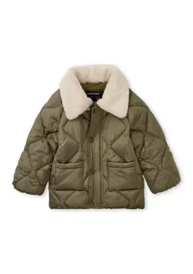 Quilt Sherpa Collar Jacket by Rothschild