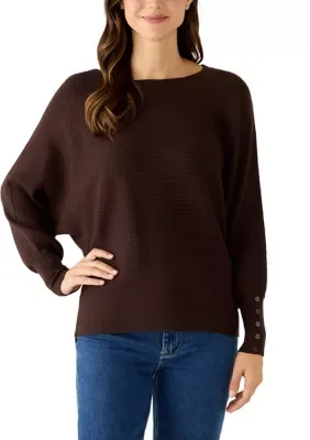 Long Dolman Button Sleeve Sweater by Cupio