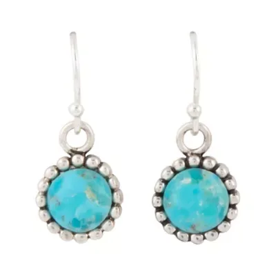 Hope Floats Blue Turquoise Silver Earrings by Barse Jewelry