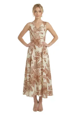 Print Linen A-Line Dress by London Times