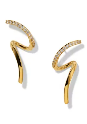 Pav Twirl Stud Earrings by Nadri