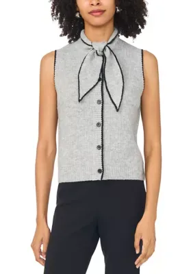 Sleeveless Tie Neck Sweater by Vince Camuto