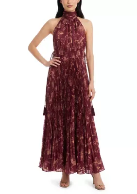 Pleated A-Line Floral Dress by Taylor