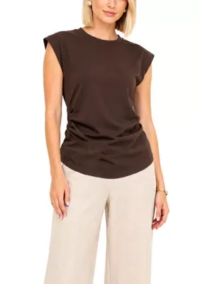 Tecno Crepe Cap Sleeve Side Ruched by Coin1804