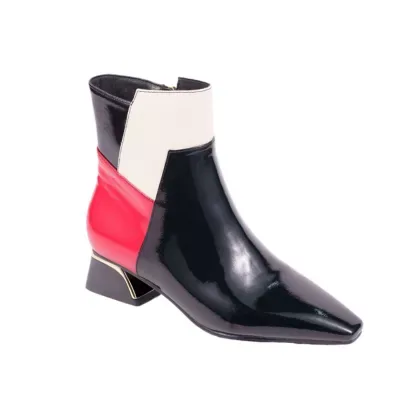 Rudy Patchwork Multi-Color Ankle Block Heel Bootie by Ninety Union