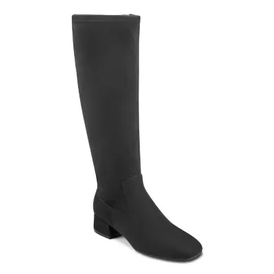 Danilyn Extra Wide Calf High Shaft Block Heel Dress Boots by Easy Spirit