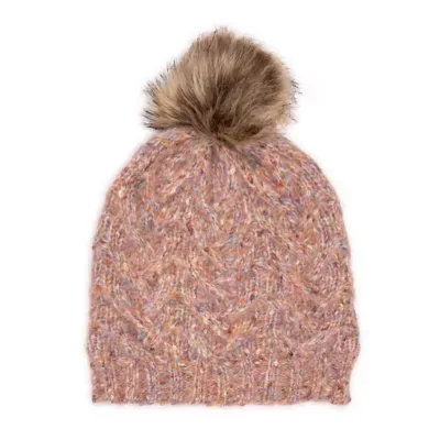 Fuzzy Space Dye Cable Hat by MUK LUKS