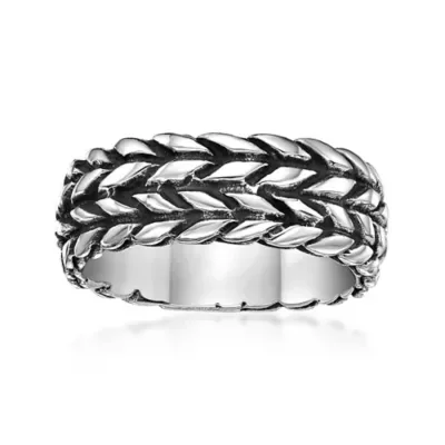 Stainless Steel Woven Band Ring by Lynx