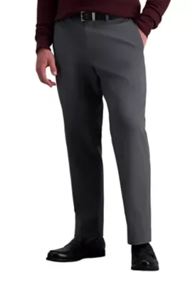 Premium No-Iron Khaki Classic Fit Wrinkle-Free Cotton Pant by Haggar