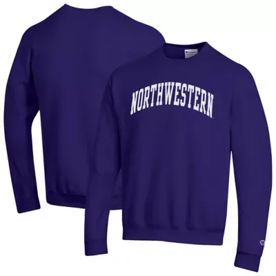 NCAA Northwestern Wildcats Basic Arch Fleece Pullover Sweatshirt by Champion