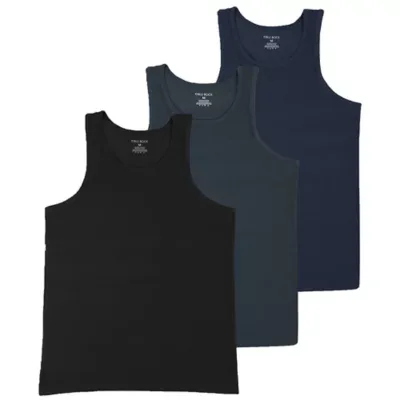 Micro Waffle Knit Heavyweight Sleeveless Tank Top - 3 Pack by Blu Rock