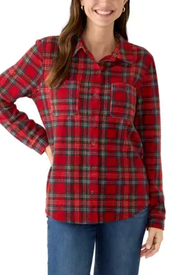 Brushed Knit Flannel Shirt by Lands' End