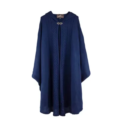 Hooded Cable Cape with Clasp by Patricia Nash