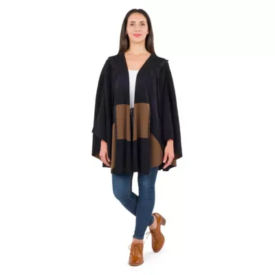 Striped Hooded Cape - Classics by Patricia Nash