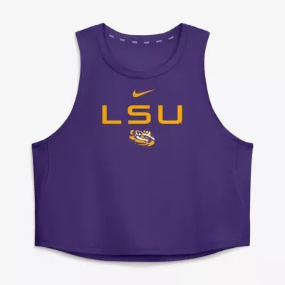 NCAA LSU Tigers One Dri-FIT Cropped Tank Top by Nike