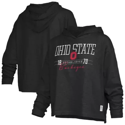 NCAA Ohio State Buckeyes Castillo Slub Waist Length Long Sleeve Hooded T-Shirt by Pressbox
