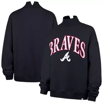 MLB Atlanta Braves Oversized Vantage Mock Neck Sweatshirt by 47